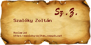 Szalóky Zoltán névjegykártya
