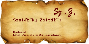 Szalóky Zoltán névjegykártya